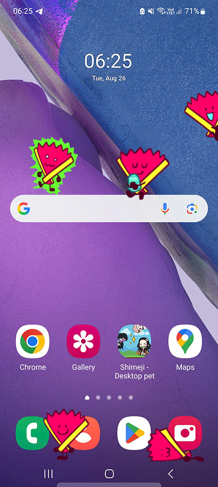 Fan Shimeji on Mobile