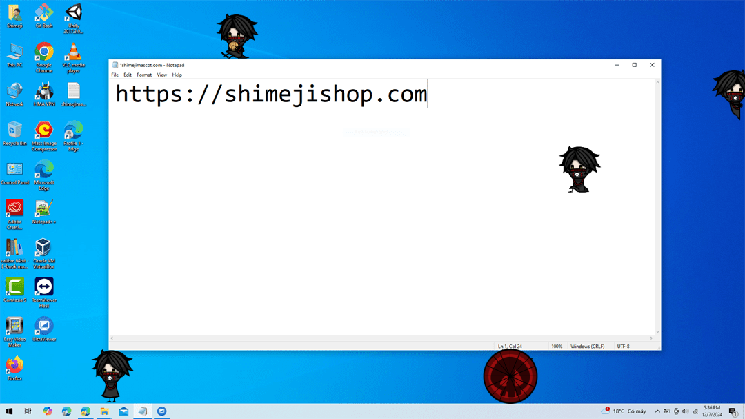 Feitan Portor Shimeji on Desktop