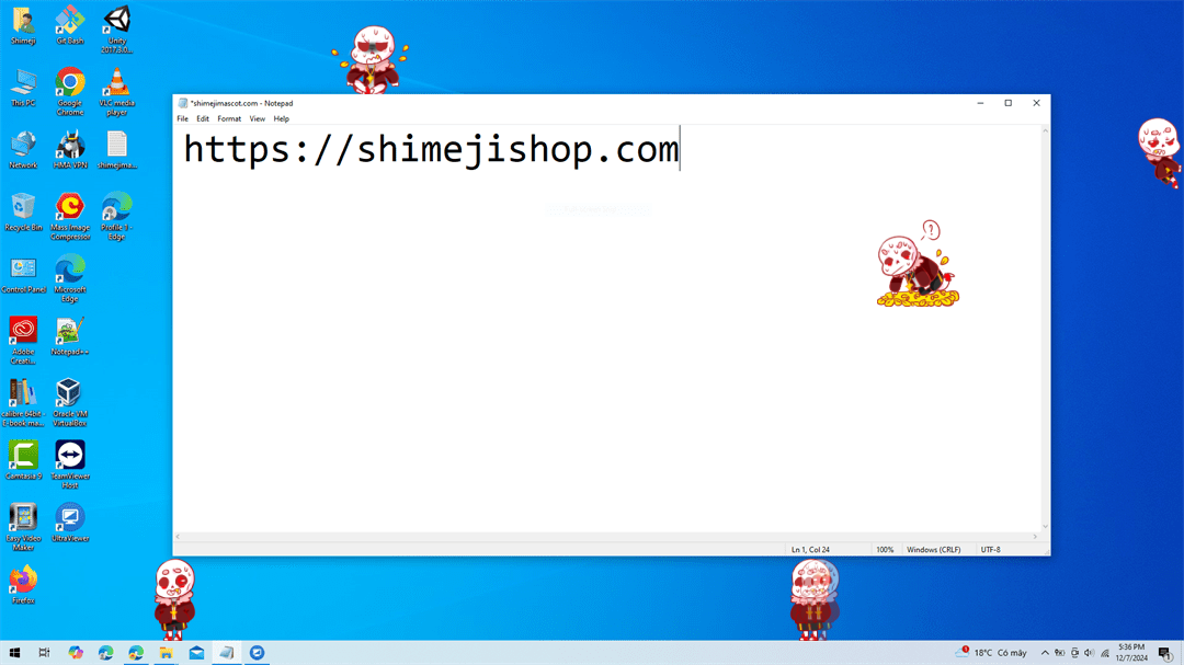 FlowerFell Sans Shimeji on Desktop