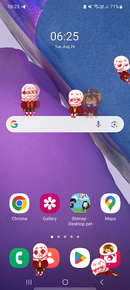 FlowerFell Sans Shimeji on Mobile
