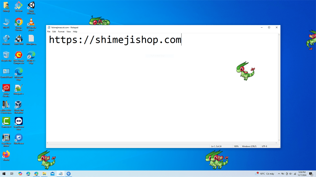 Flygon Shimeji on Desktop