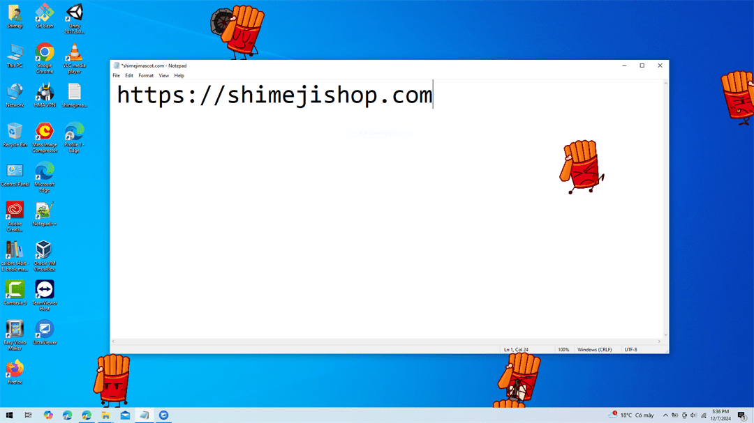 Fries Shimeji on Desktop