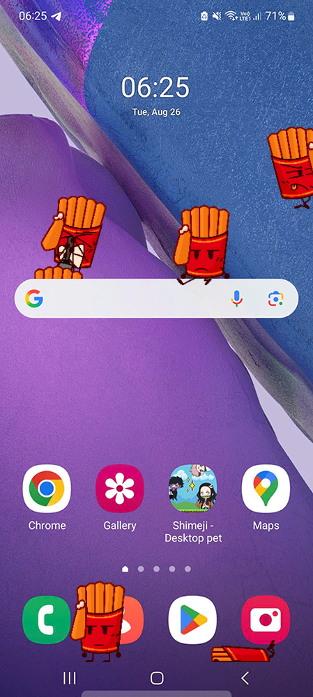 Fries Shimeji on Mobile