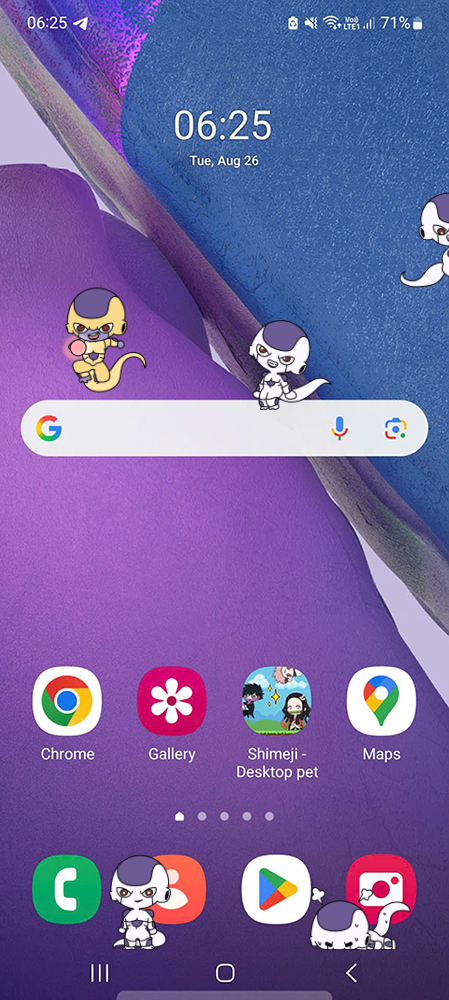 Frieza Shimeji on Mobile
