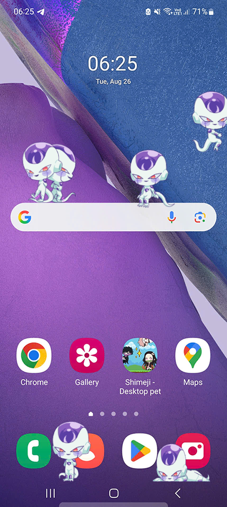 Frieza Shimeji on Mobile
