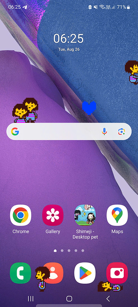 Frisk Shimeji on Mobile