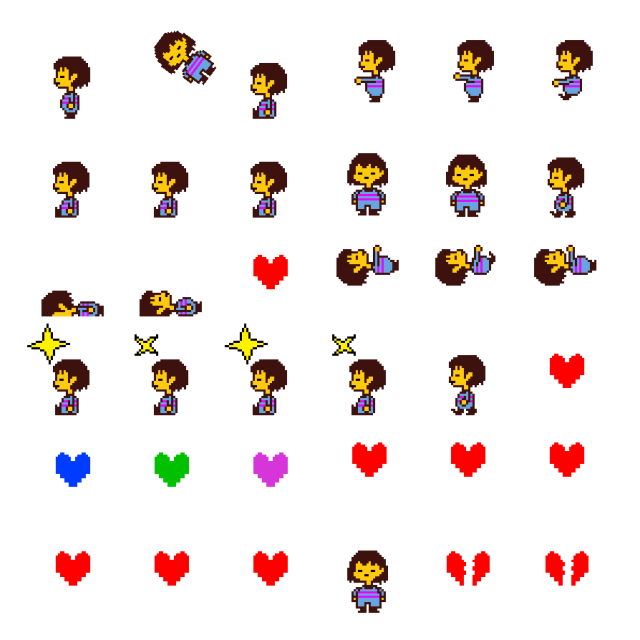Frisk Shimeji Sprite Preview