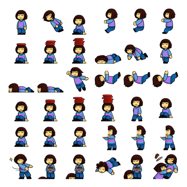 Frisk Shimeji Sprite Preview