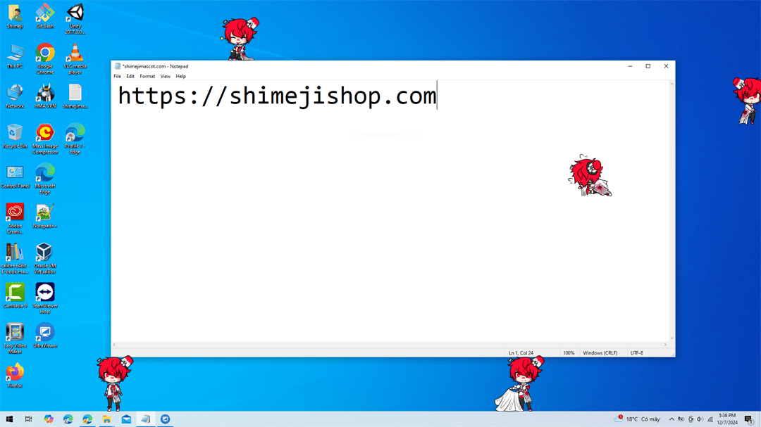 Fukase Shimeji on Desktop