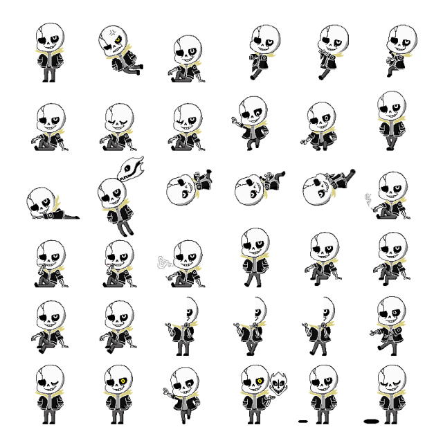 Gaster Sans Shimeji Sprite Preview