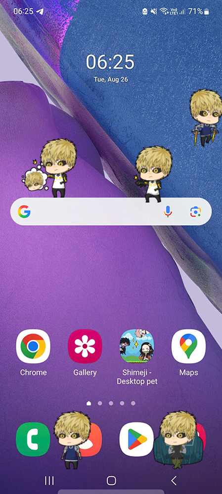 Genos Shimeji on Mobile