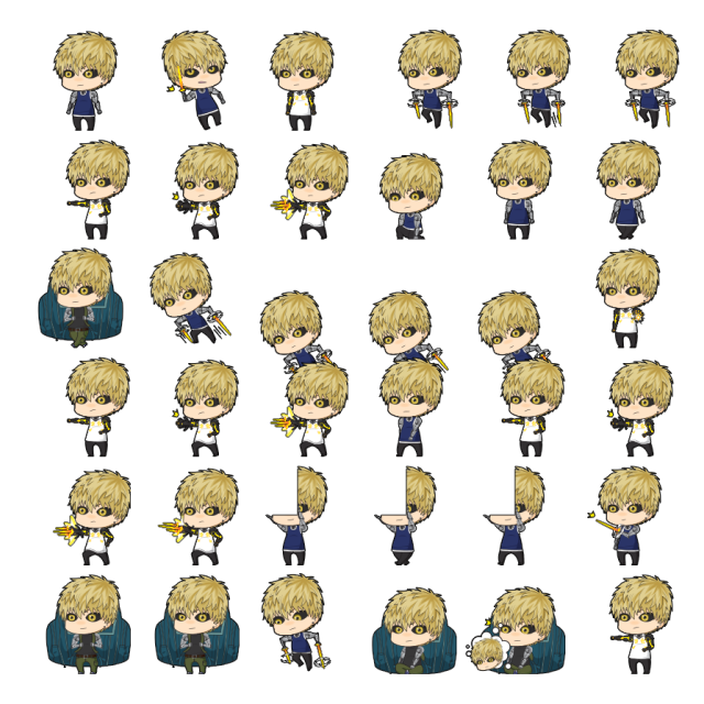 Genos Shimeji Sprite Preview
