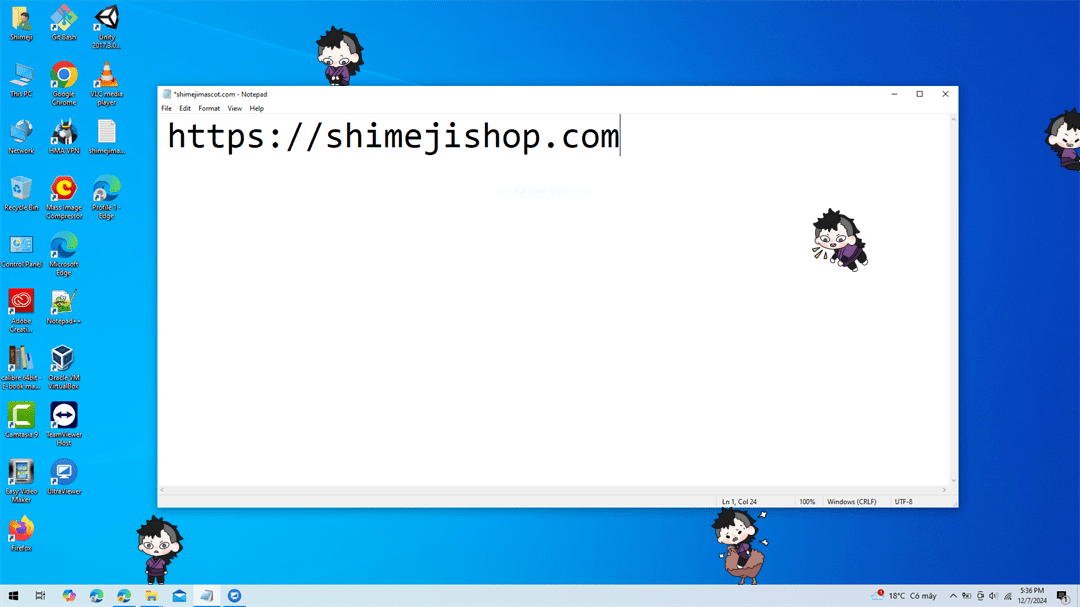Genya Shinazugawa Shimeji on Desktop