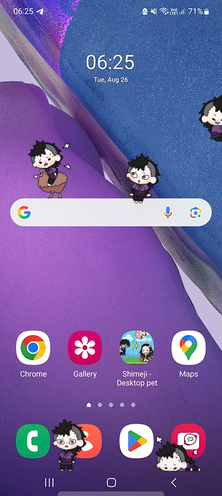 Genya Shinazugawa Shimeji on Mobile