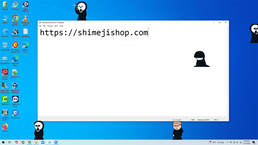 Ghostface Shimeji on Desktop