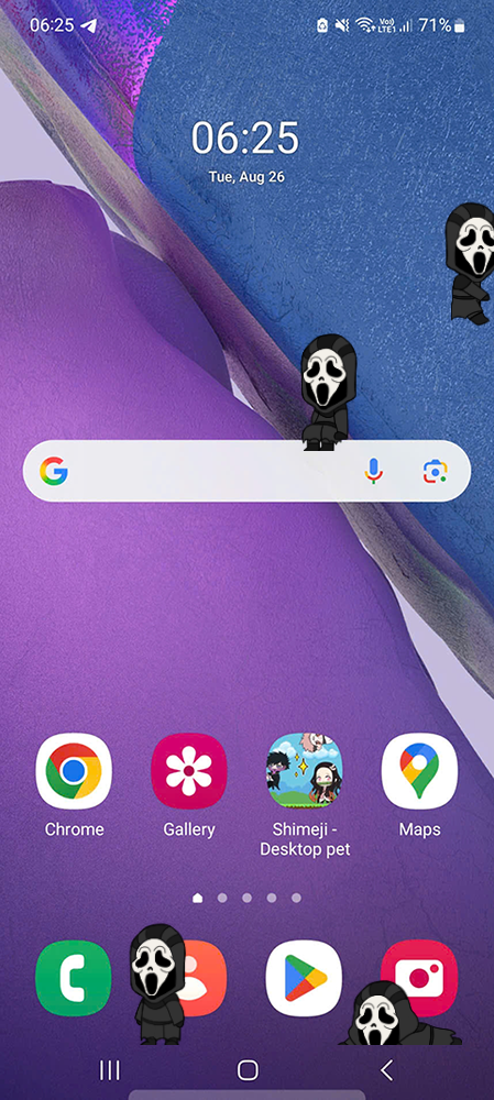 Ghostface Shimeji on Mobile