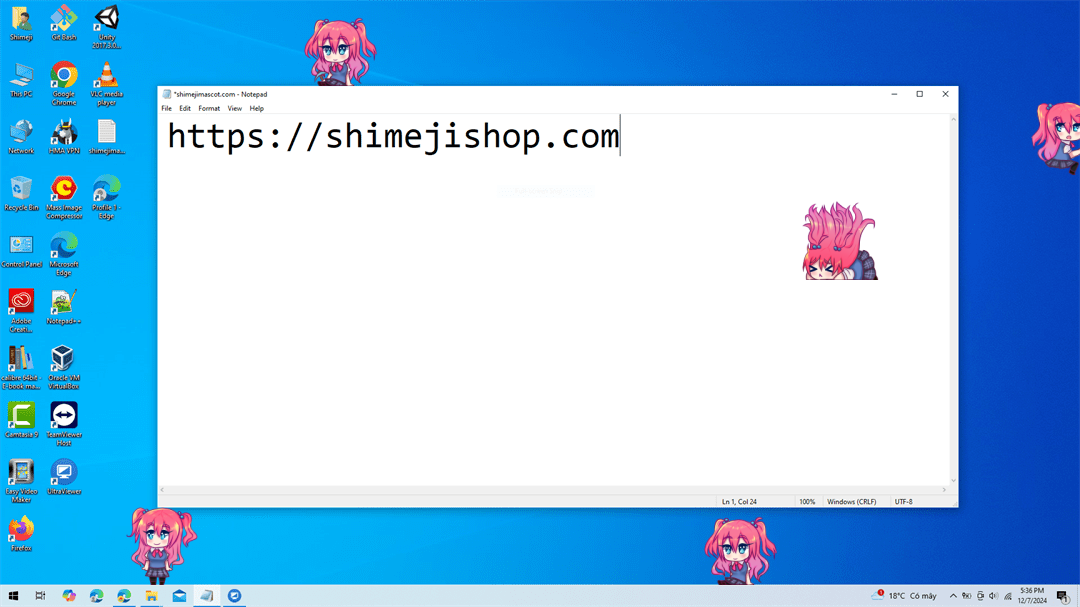 Gibpuri Shimeji on Desktop