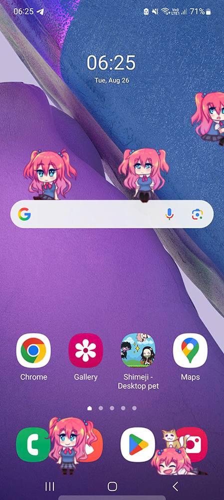 Gibpuri Shimeji on Mobile