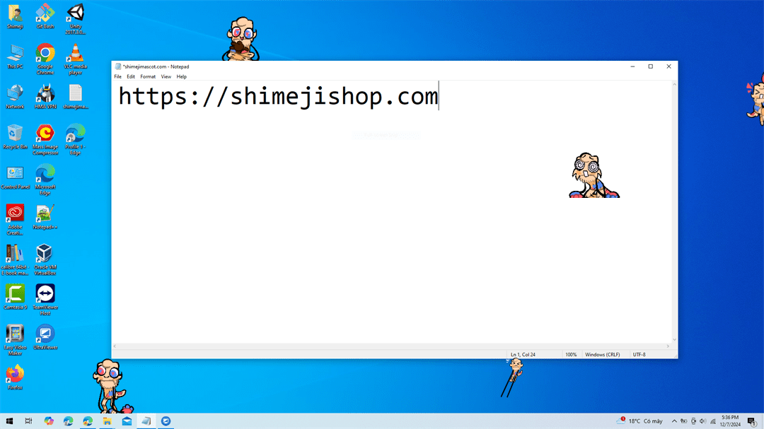 Goob Shimeji on Desktop