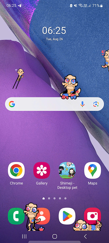 Goob Shimeji on Mobile