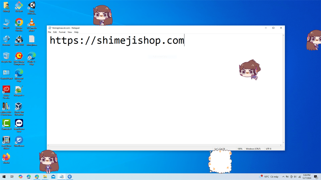 Gremlin D.VA Shimeji on Desktop