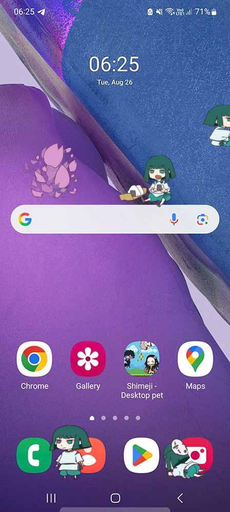 Haku Shimeji on Mobile