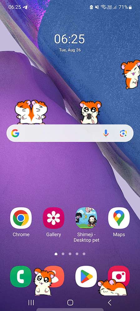 Hamtaro Shimeji on Mobile