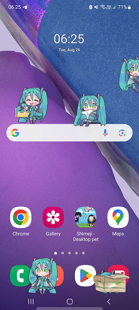 Hatsune Miku Shimeji on Mobile