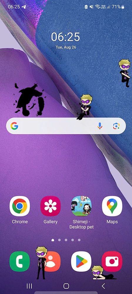 Hawkeye Shimeji on Mobile