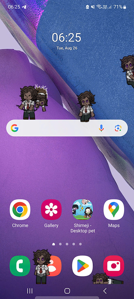 Heathcliff Shimeji on Mobile