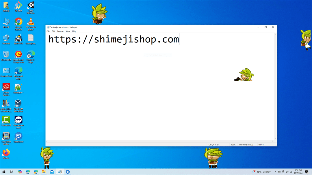 Herb Cookie Shimeji on Desktop