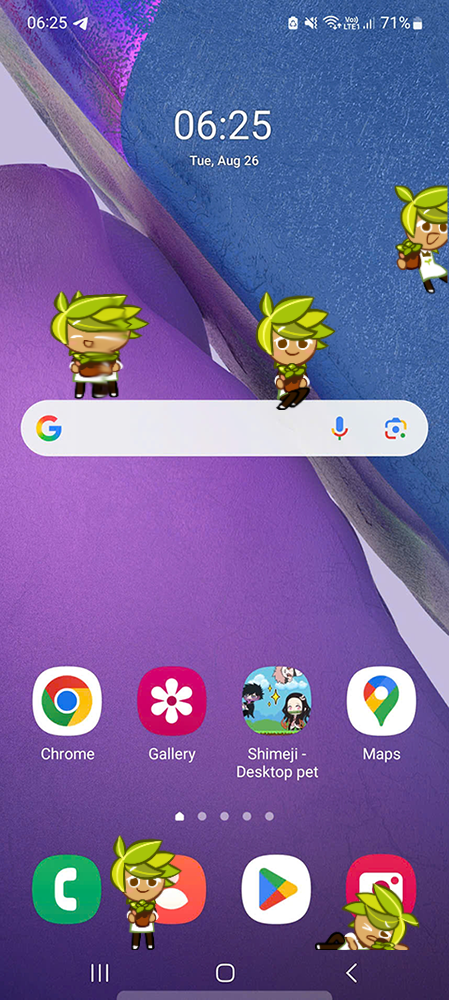 Herb Cookie Shimeji on Mobile