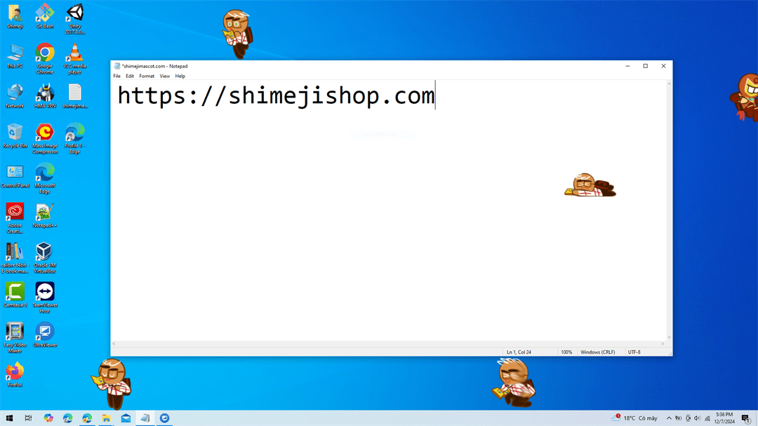 Hero Cookie Shimeji on Desktop