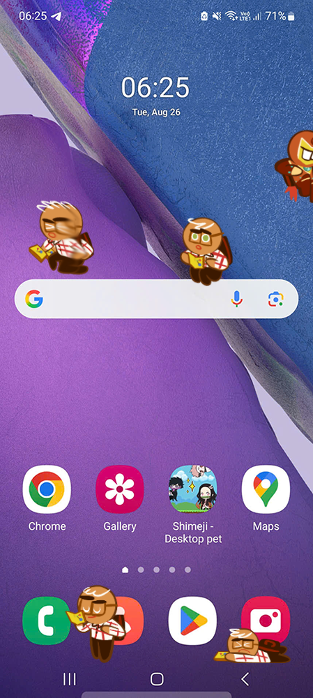 Hero Cookie Shimeji on Mobile