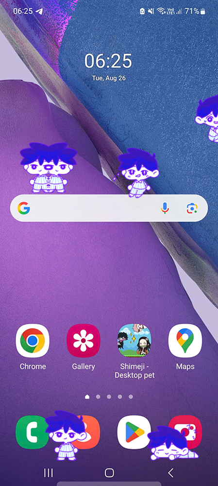 Hero Shimeji on Mobile