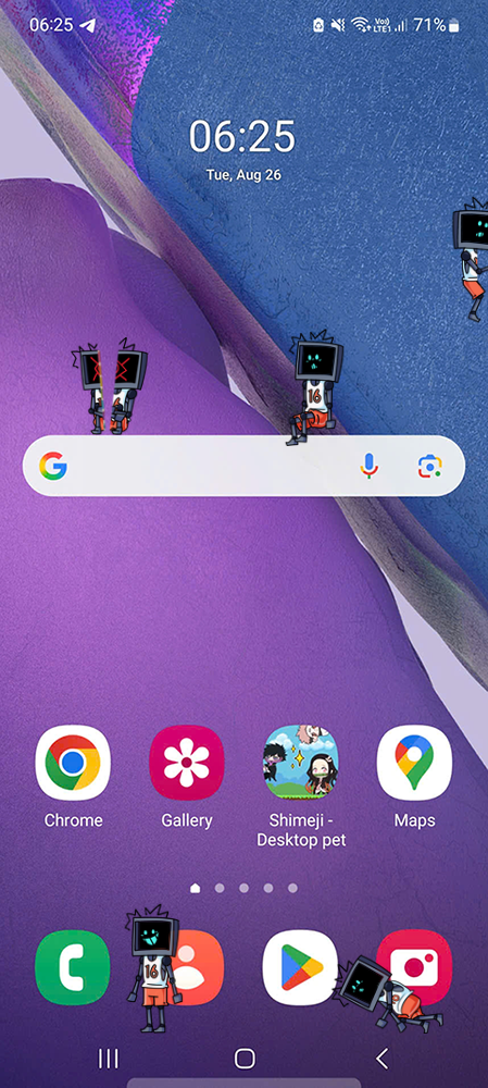 Hex Shimeji on Mobile