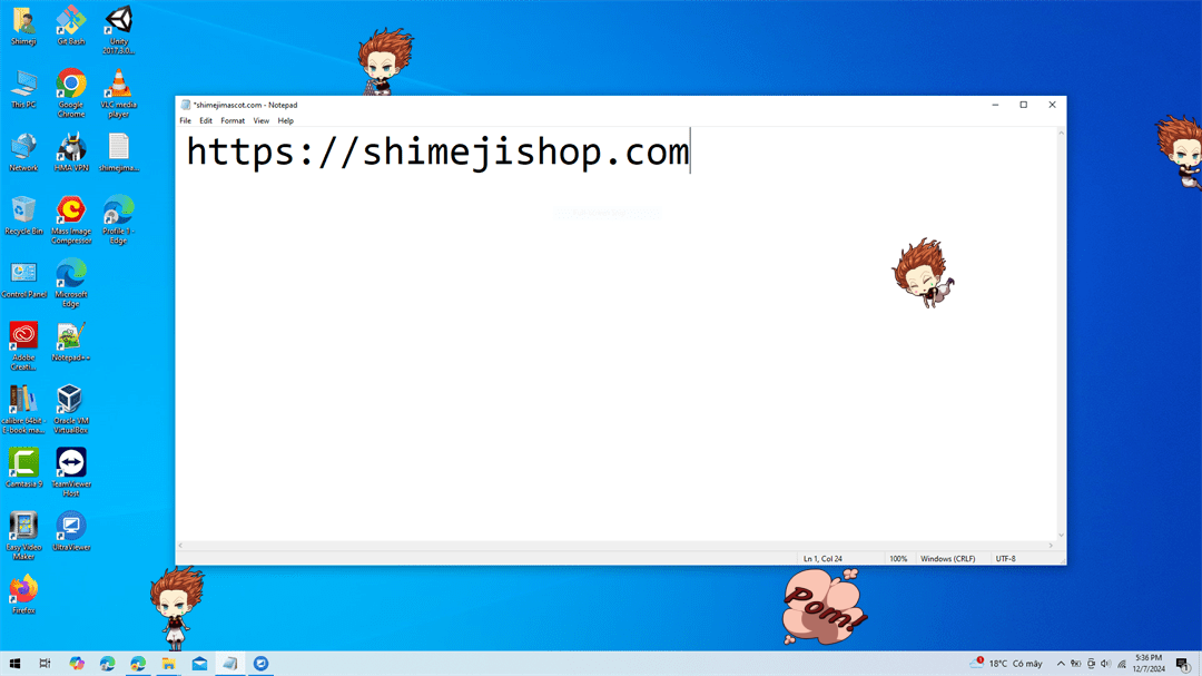 Hisoka Morow Shimeji on Desktop