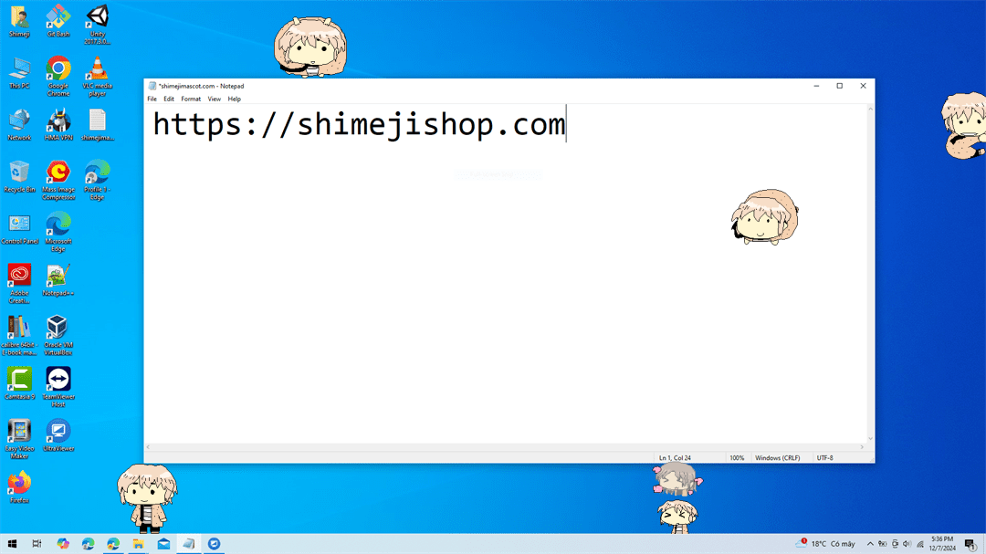 Hitchhikerb Shimeji on Desktop