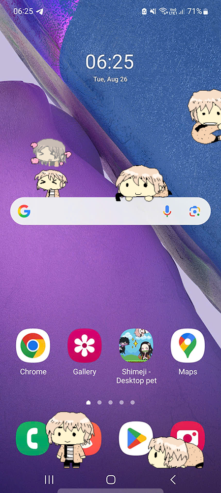 Hitchhikerb Shimeji on Mobile