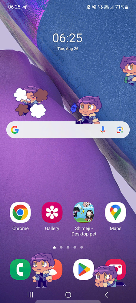 Hop Shimeji on Mobile