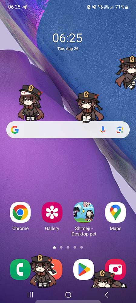 Hu Tao Shimeji on Mobile