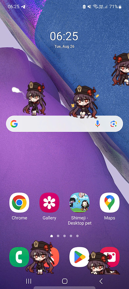 Hu Tao Shimeji on Mobile