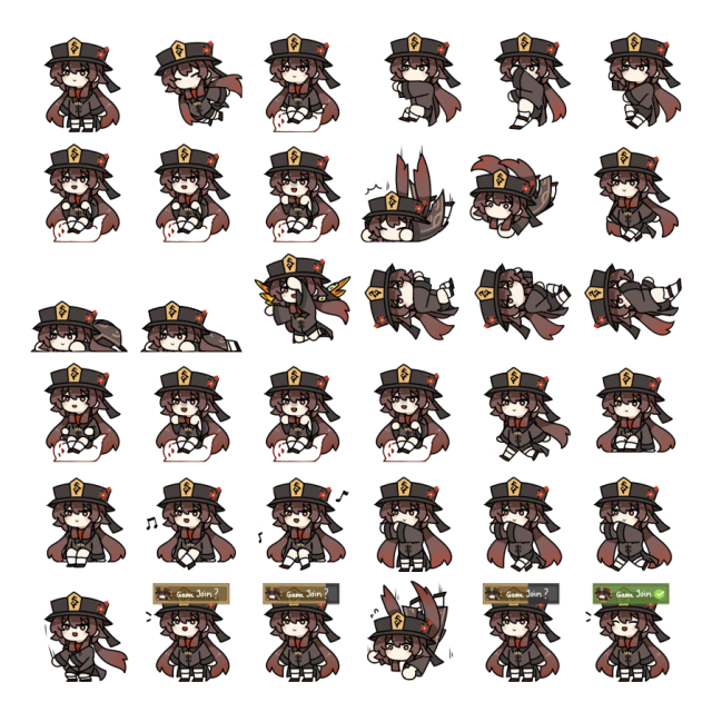 Hu Tao Shimeji Sprite Preview