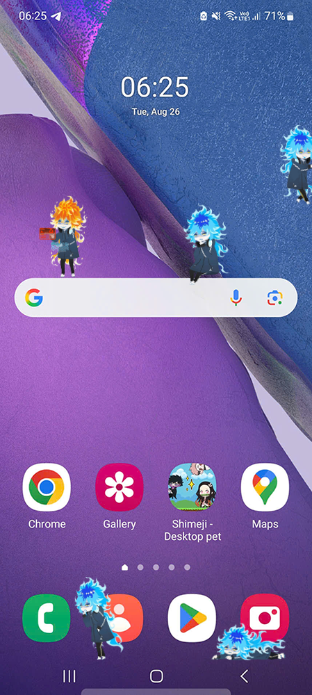 Idia Shimeji on Mobile
