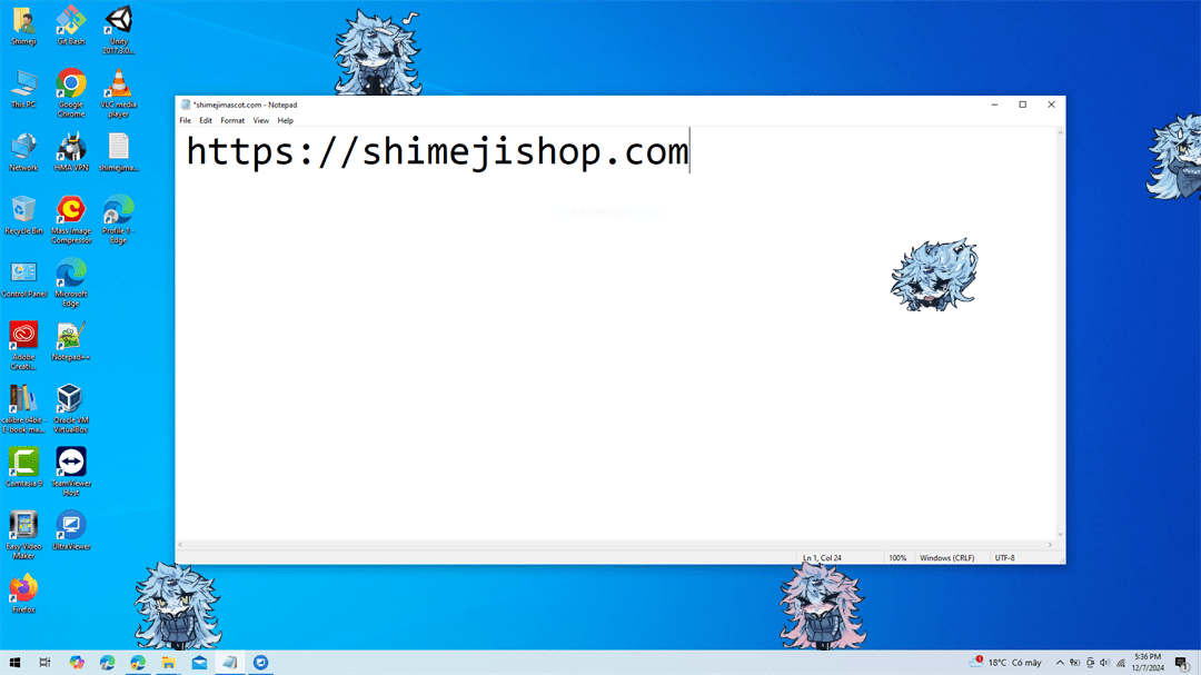 Idia Shroud Shimeji on Desktop