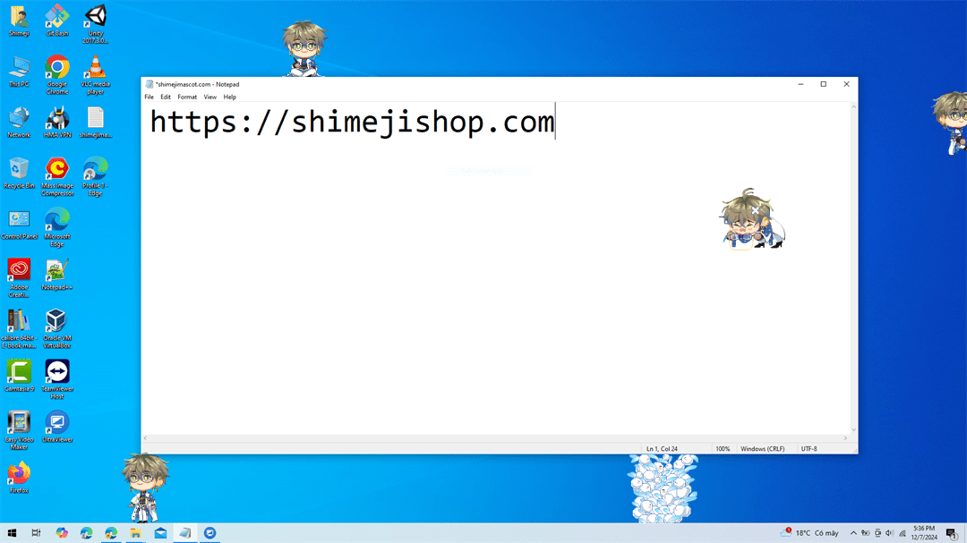 Ike Everland Shimeji on Desktop