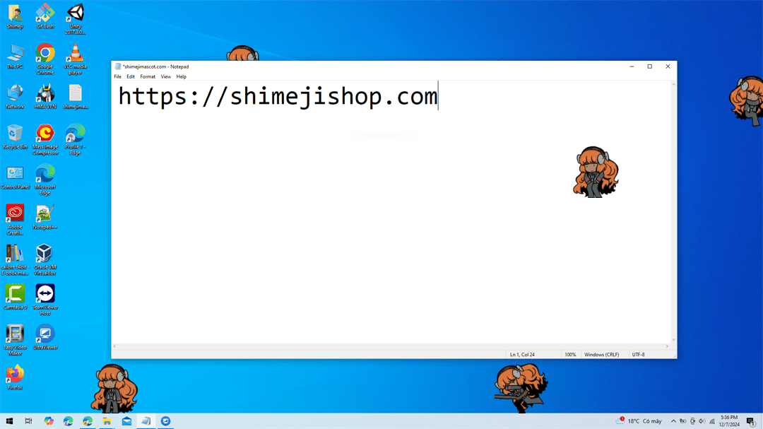 Ishmael Shimeji on Desktop