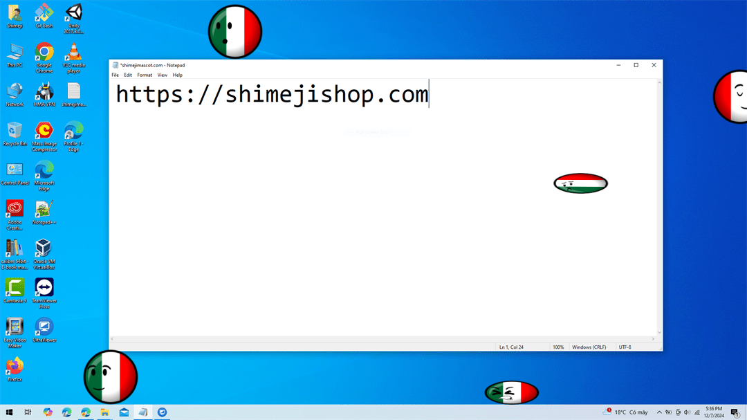 Italy Shimeji on Desktop