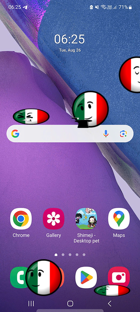 Italy Shimeji on Mobile
