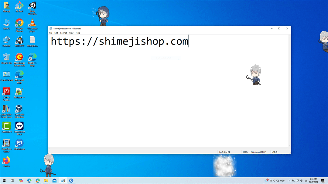 Jack Frost Shimeji on Desktop
